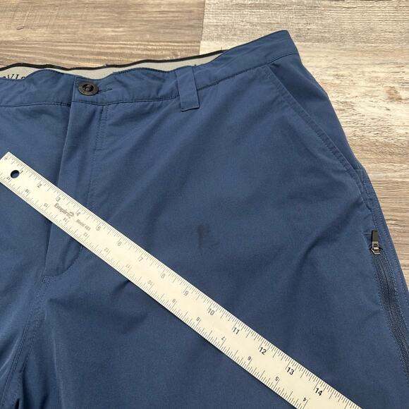 Orvis Blue Black Mens 40 Flat Front Minimalist Casual Performance Chino Shorts - Picture 3 of 12